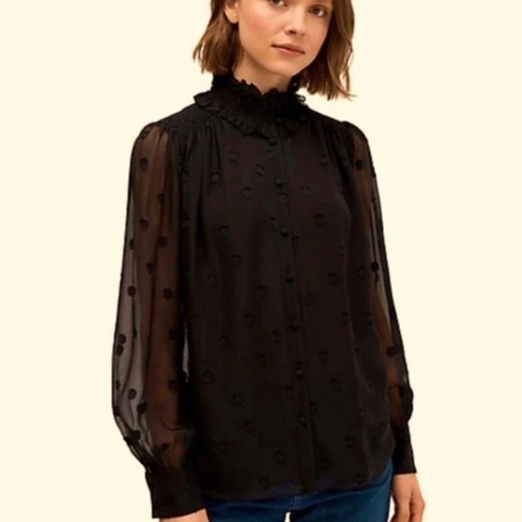 Kate Spade Bakery Dot Devore Top - Picture 1 of 12